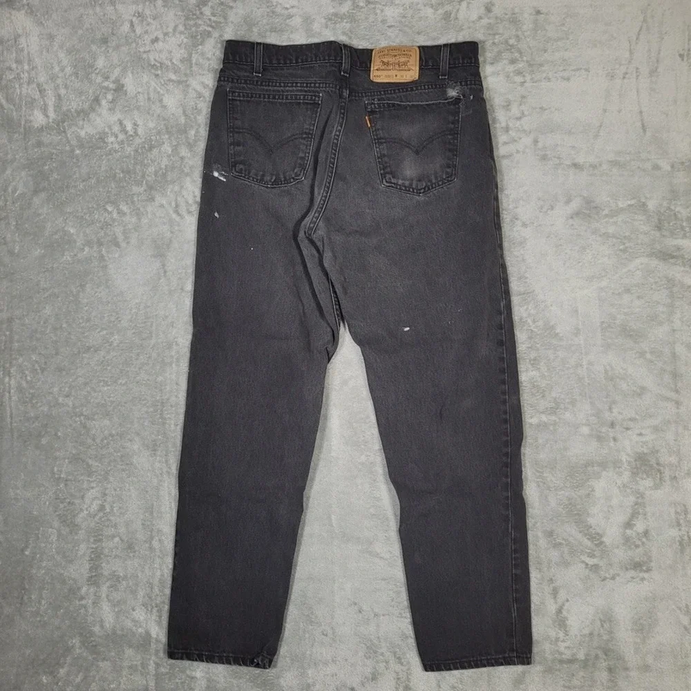 Vtg 90s Levi's 550 Jeans Black Orange Tab Jeans Denim Mens 36x30 (Fits 34x30)